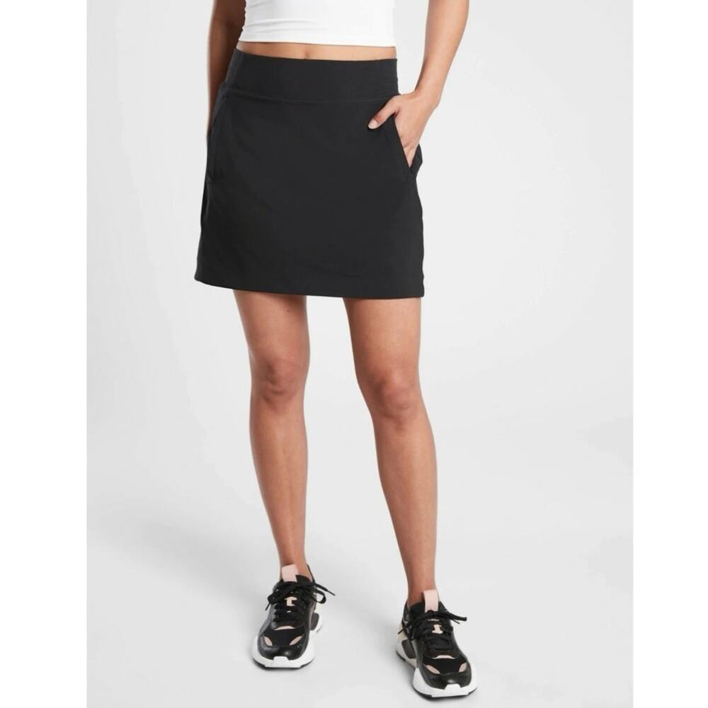 Athleta Size 16 Brooklyn Skort Skirt 16” Black Pickleball Tennis Golf 657678